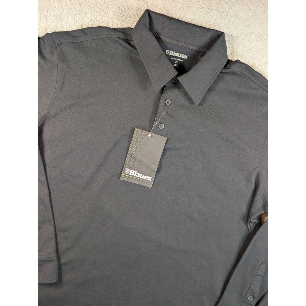 Blauer Mens Long Sleeve Polo Shirt XL Dark Navy B-DRY Performance Uniform 8141-1
